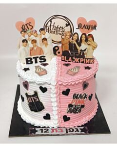 עוגה עם חצי חצי BTS ובלאקפינק