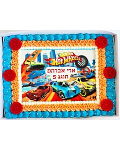 עוגת גן הוט ווילס מכוניות