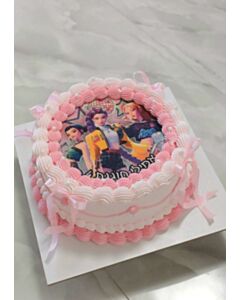 עוגת קיי פופ KPOP זילוף וינטג' פפיונים