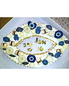 עוגת בצק פריך שקדים עין