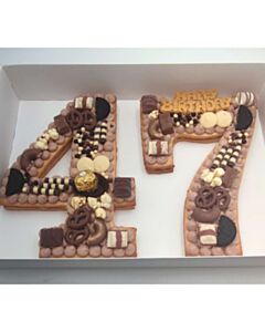 עוגת מספרים בצק פריך קרם שוקולד