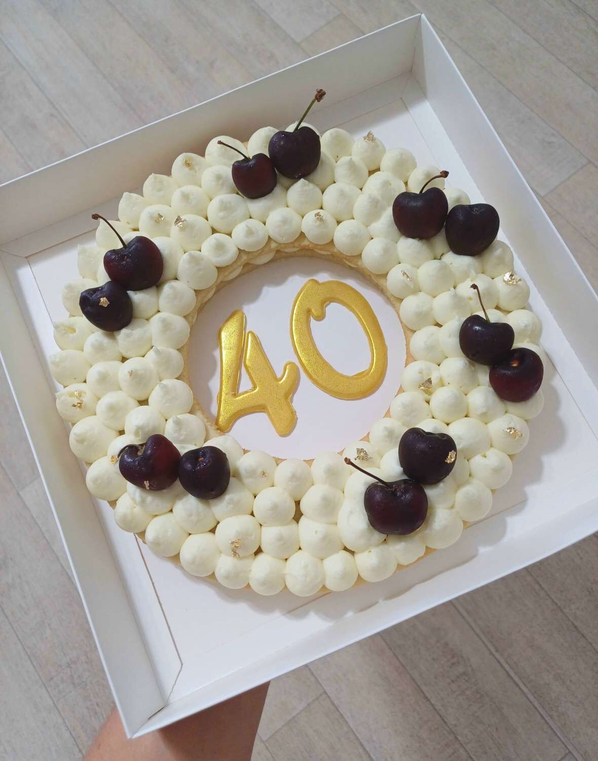 עוגת מספרים לגיל 40 בצורת עיגול