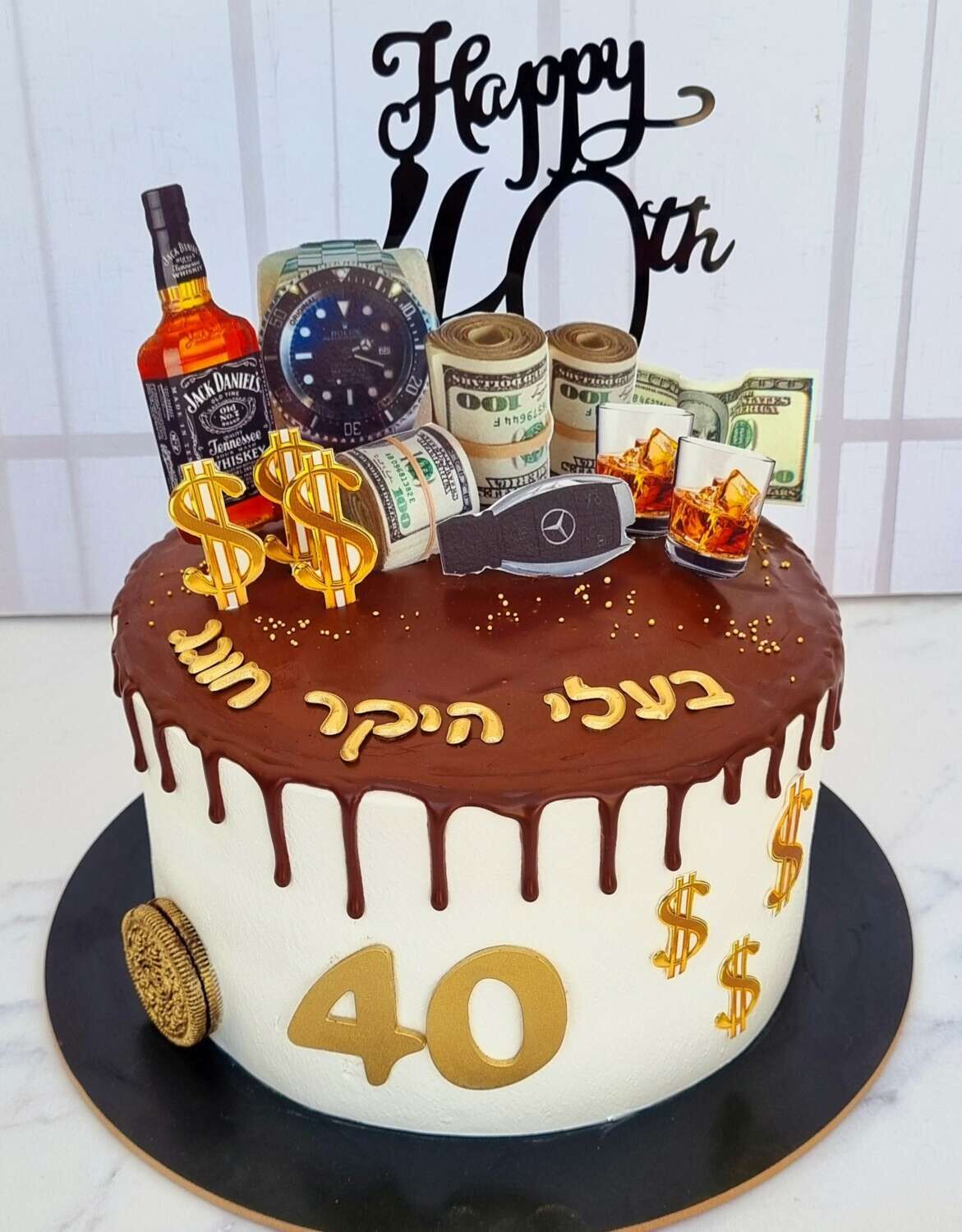 עוגת כסף וויסקי לגבר