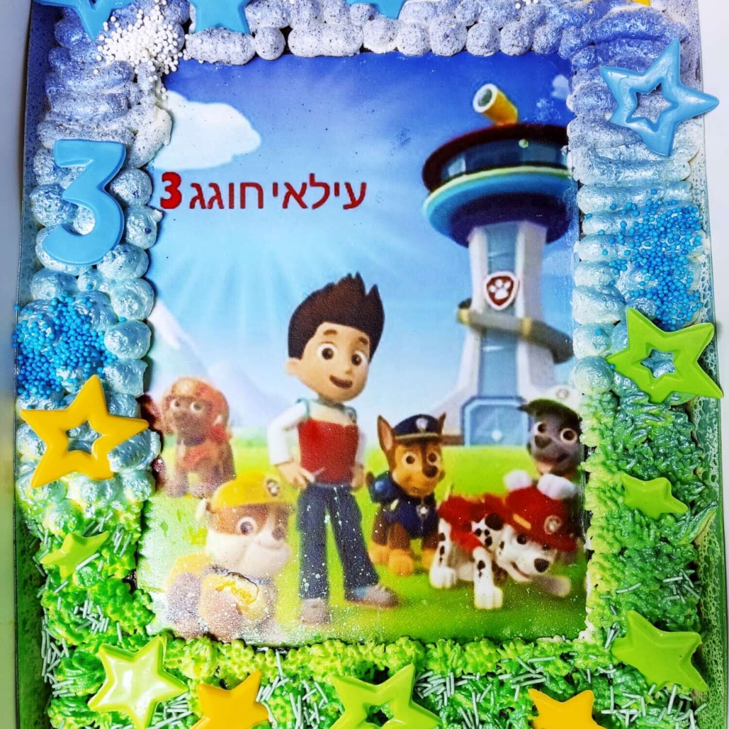עוגת גן מפרץ ההרפתקאות ריידר מגדל פיקוח
