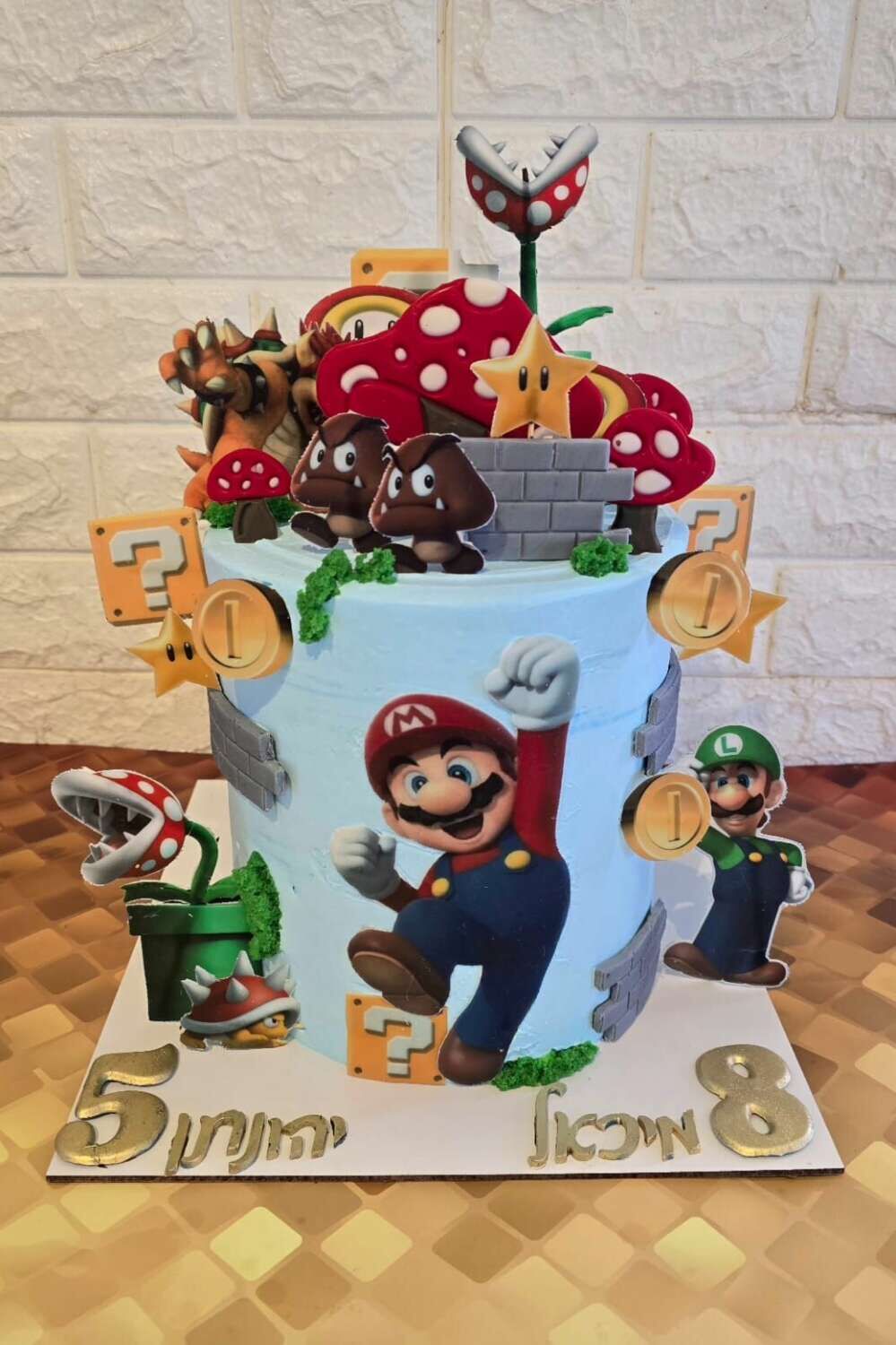 עוגת ילדים סופר מריו כחולה